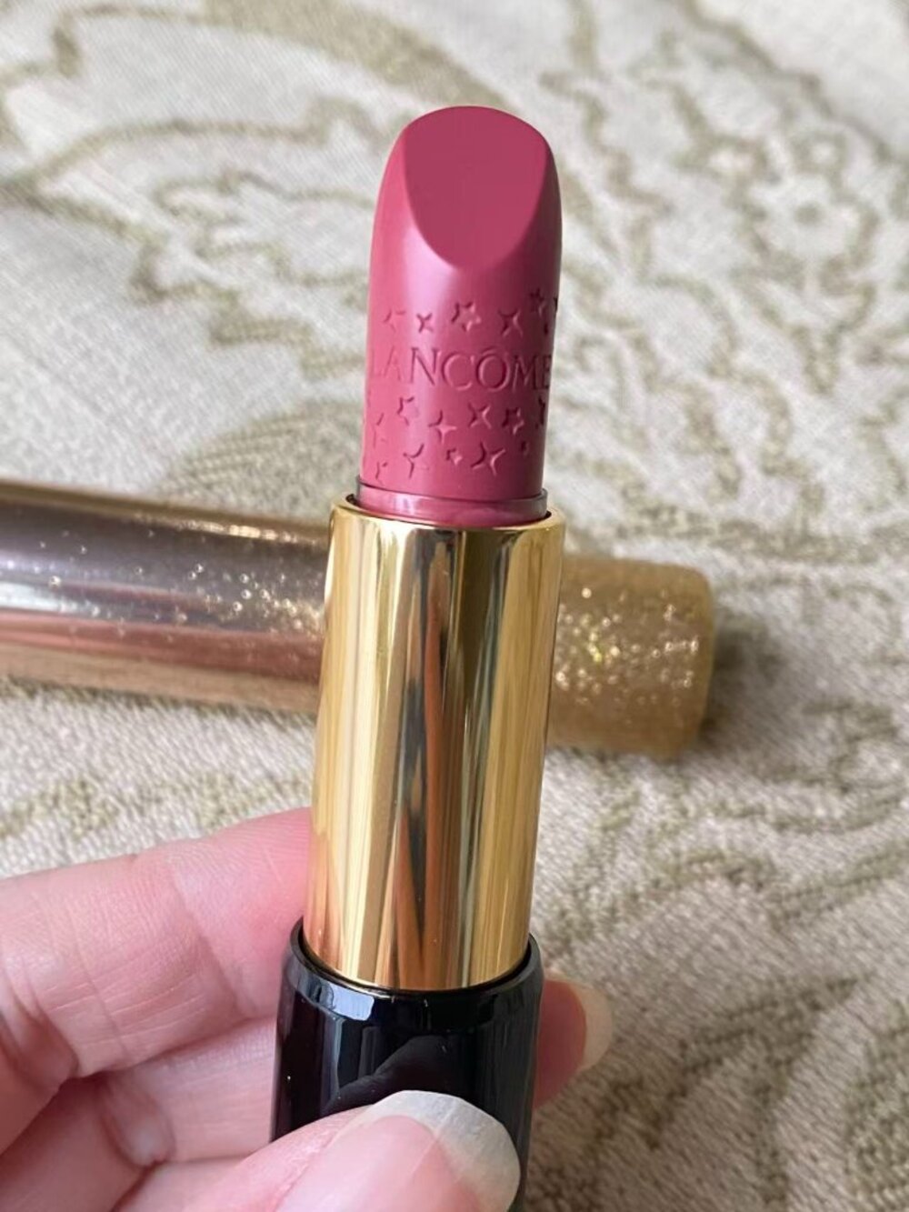 New Lancome L’Absolu Rouge Starlight Sparkle Lipstick~264 Peut-Etre~Full Size